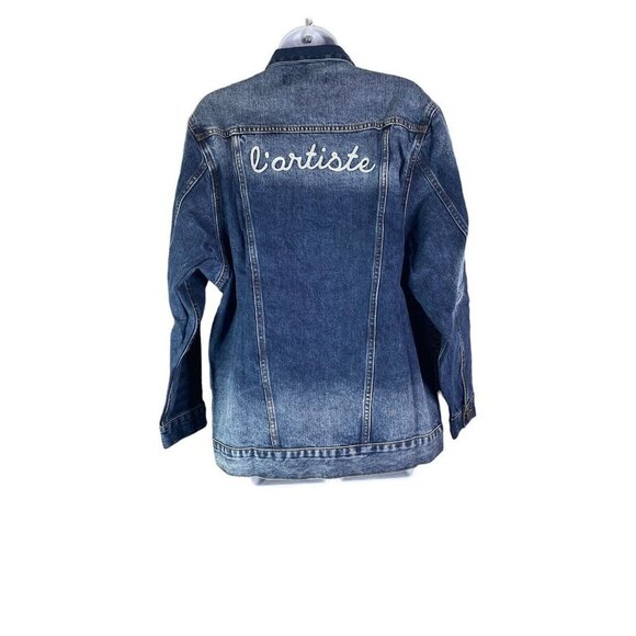 Free People x Sandrine Rose Button Up Denim Jacket Womens Size Small NEW - Picture 5 of 9